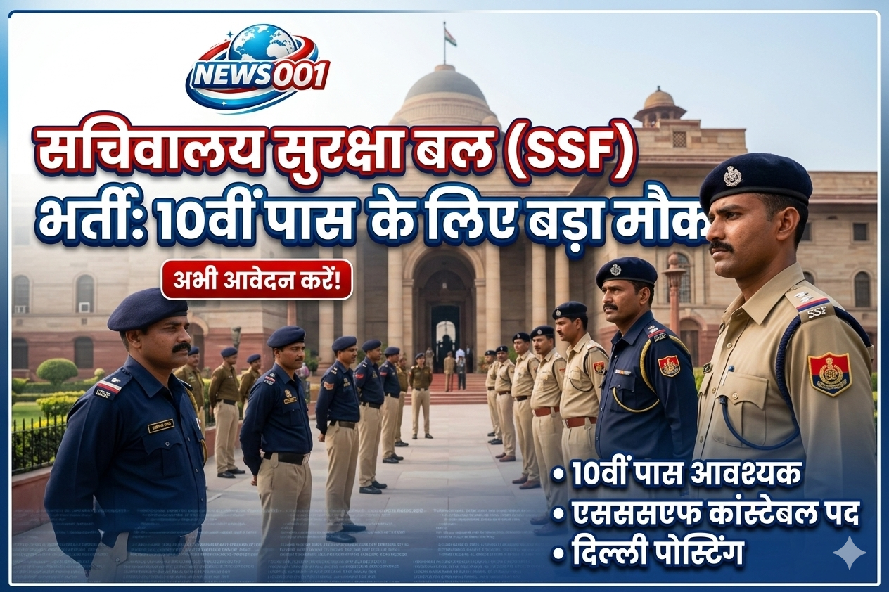 बड़ी खुशखबरी! SSF में कांस्टेबल के पदों पर निकली सीधी भर्ती, 10वीं पास युवा जल्द करें आवेदन news001.in
